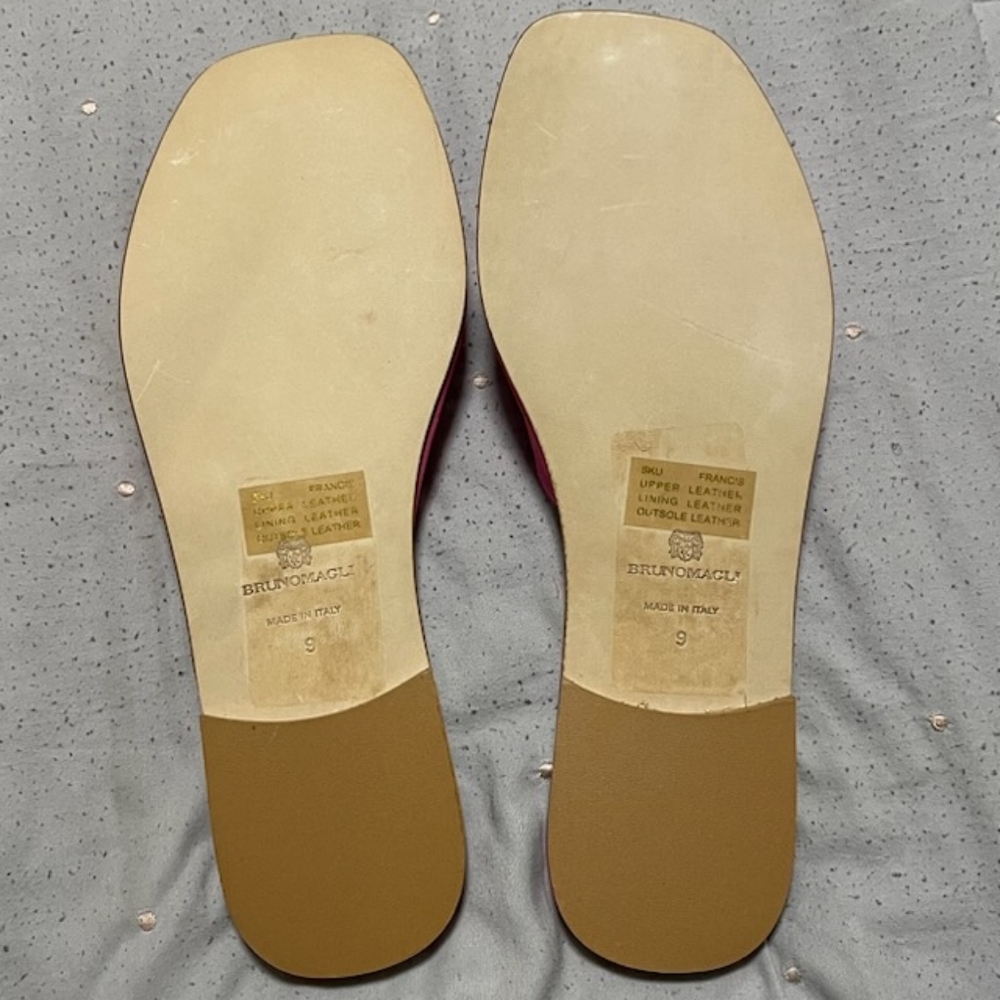 Bruno Magli Francis Slide Sandal leather magenta women's size 9 - Picture 6 of 11